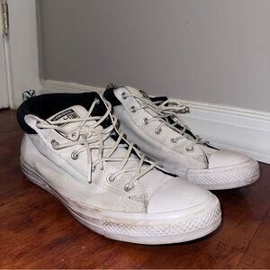 Converse Off-White and Black High-Top Sneakers